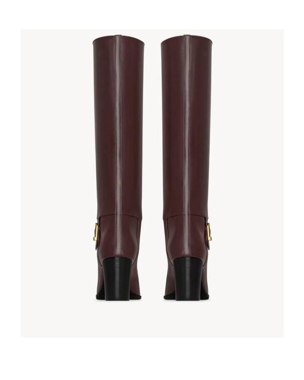 Saint Laurent Brown Julia Square Toe Boots