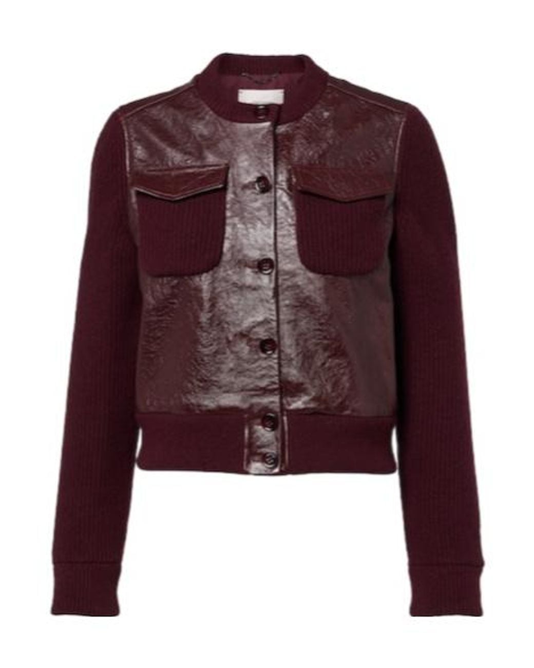 Dorothee Schumacher Red It's A Match Cropped Leather Jacket