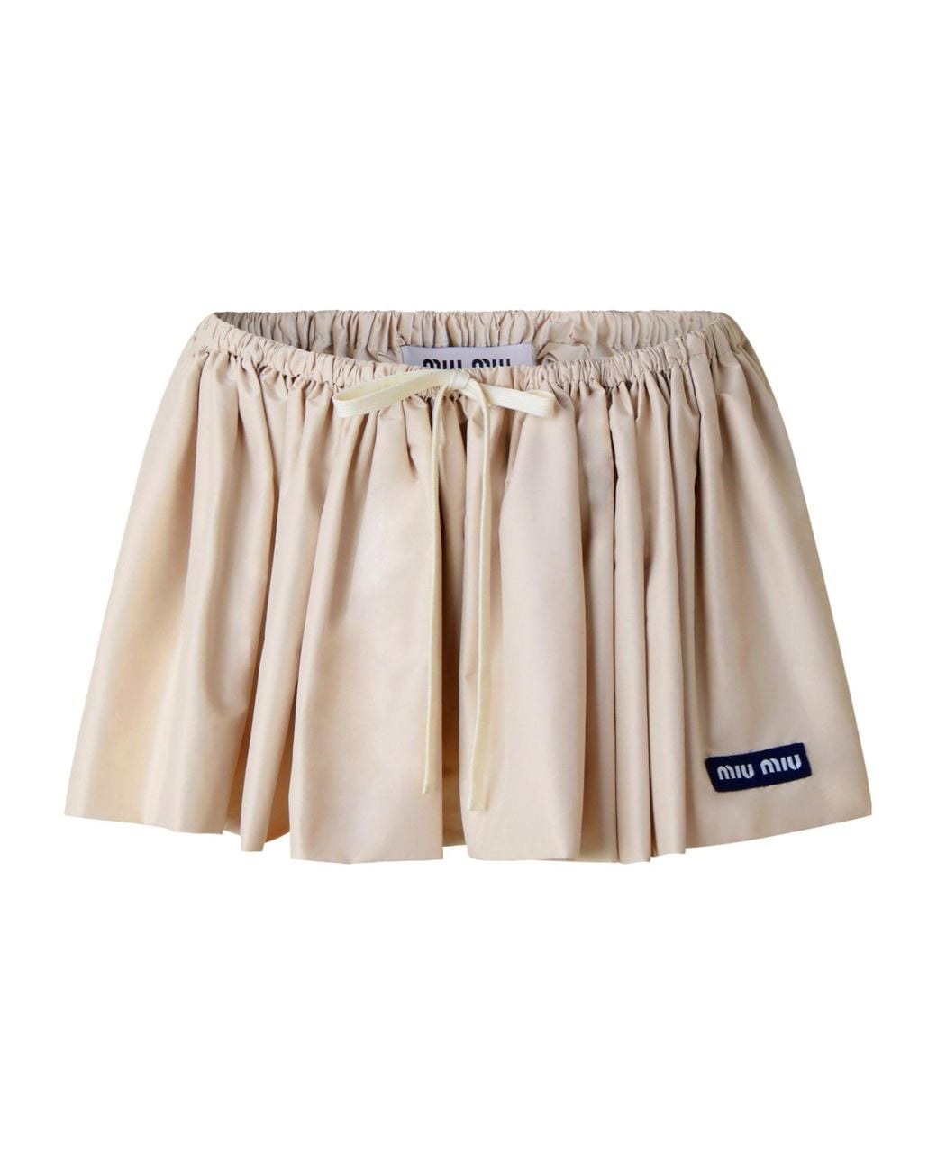 Miu Miu Natural Pleated Mini Skirt