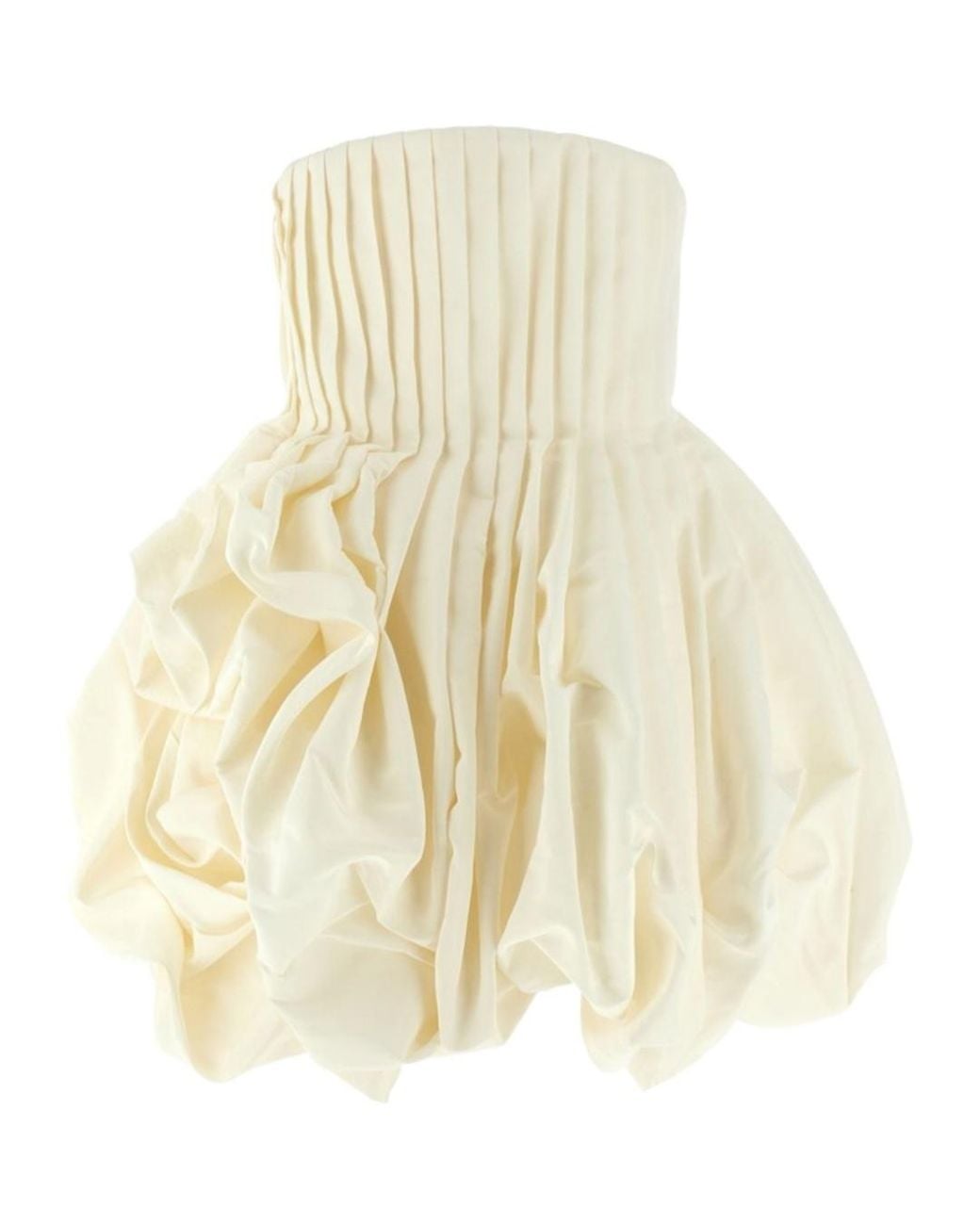 Carolina Herrera Natural Pleated Bubble Mini Dress