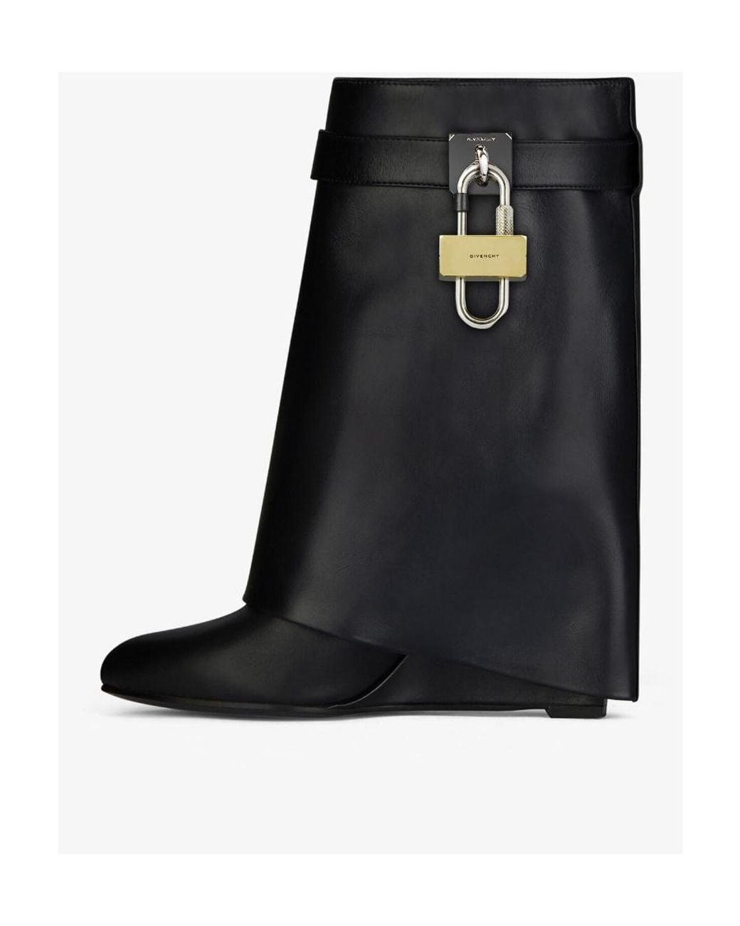 Givenchy Black Shark Lock Pointed Toe Ankle Boots
