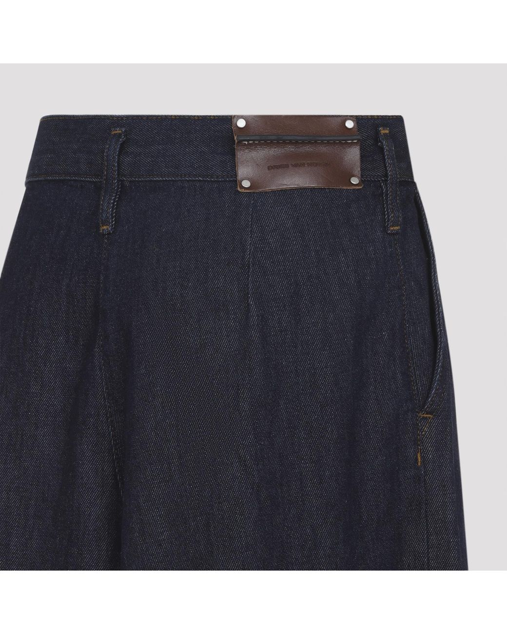 Dries Van Noten Blue Pleated Wide-Leg Jeans