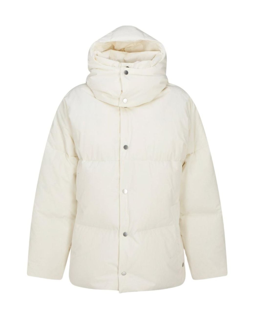 Bottega Veneta White Frosted Poplin Puffer Jacket