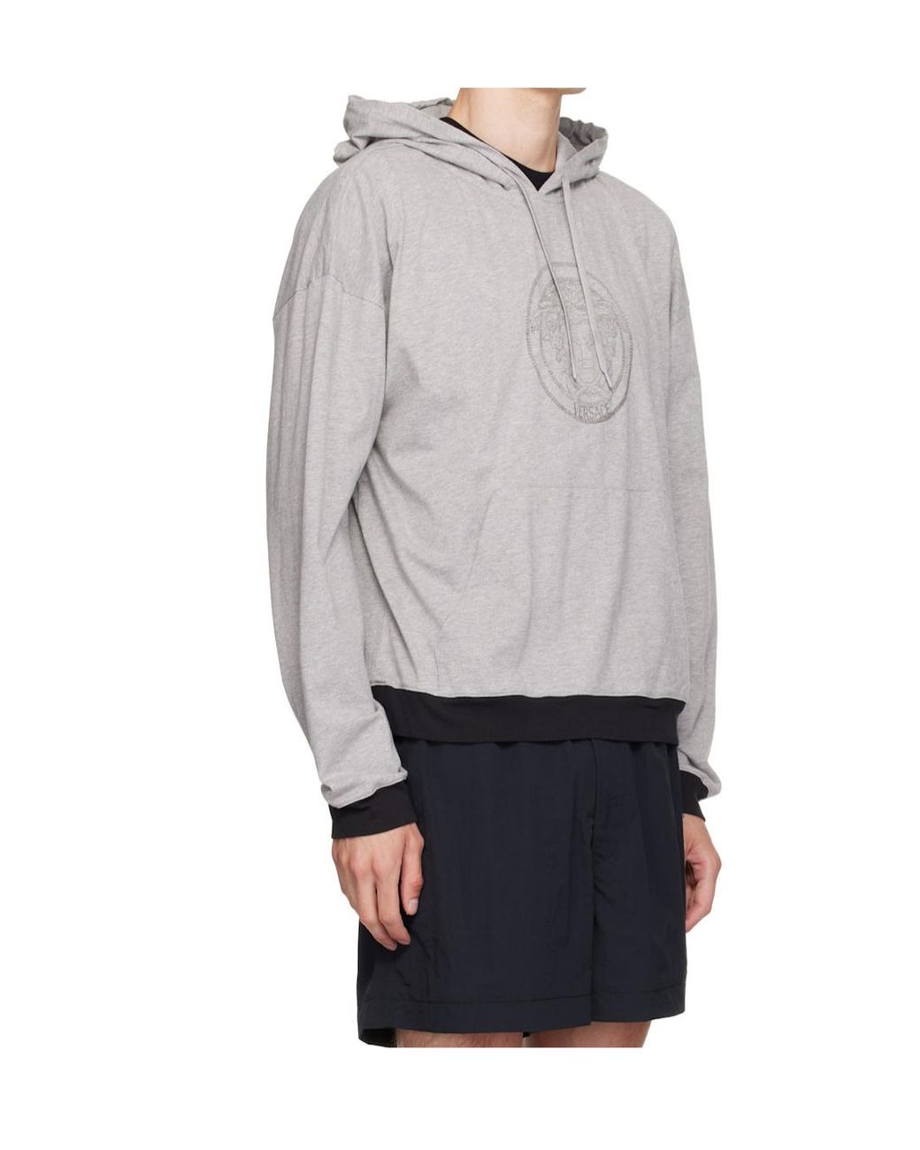 Versace Gray Medusa Logo Hoodie for men