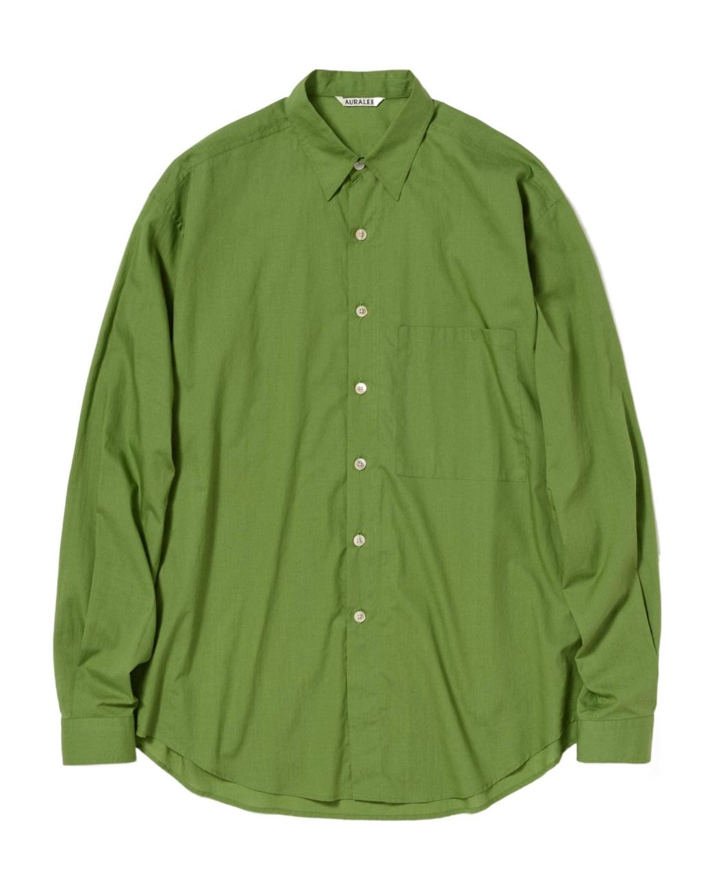 Auralee Green Super Fine Cotton Lawn Shirt for men