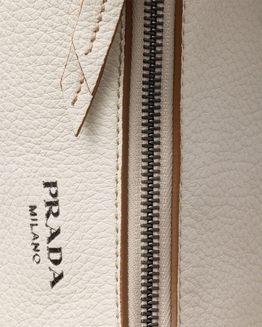 Prada Gray Aimèe Large Leather Shoulder Bag