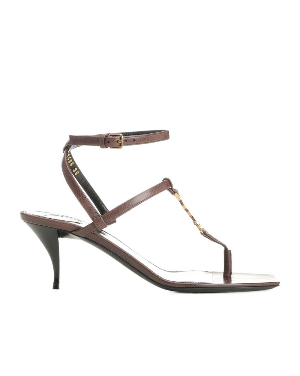 Saint Laurent White Cassandre Heeled Sandals