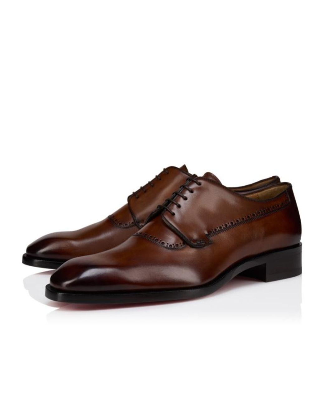 Christian Louboutin Brown Sartoby Brogue-Detail Derby Shoes for men