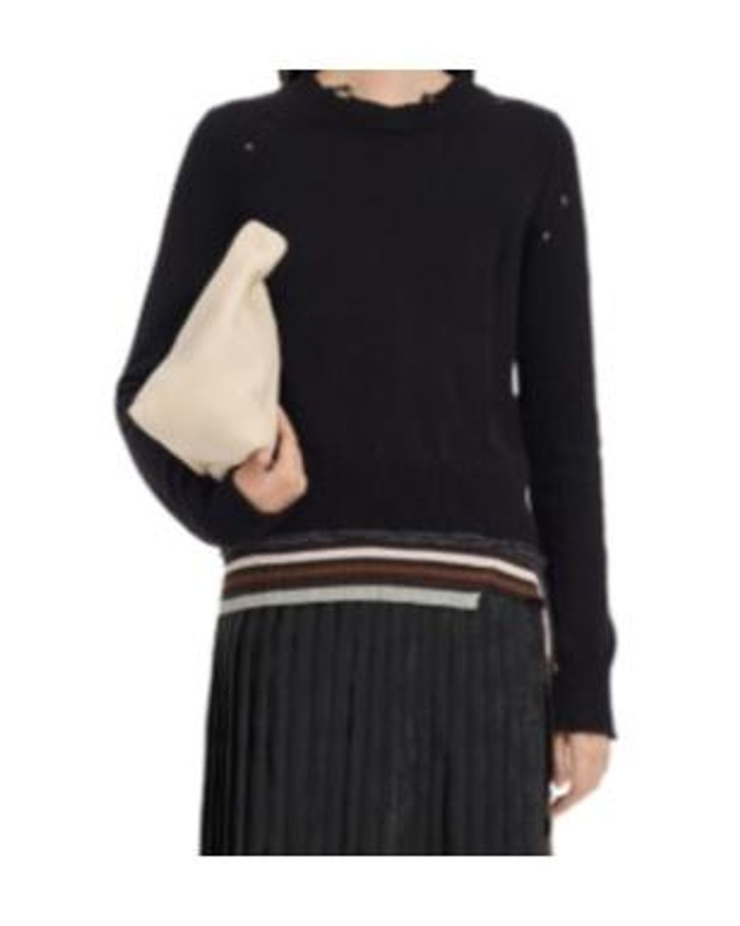 MM6 by Maison Margiela Black Ribbed Knit Top