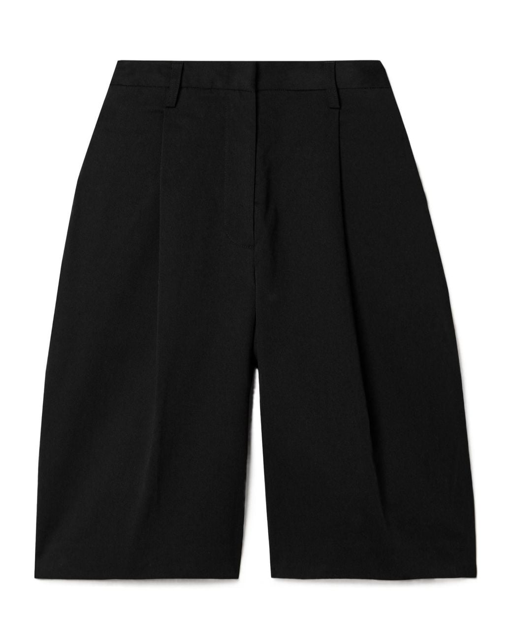 Matteau Black Cotton-Blend Twill Shorts
