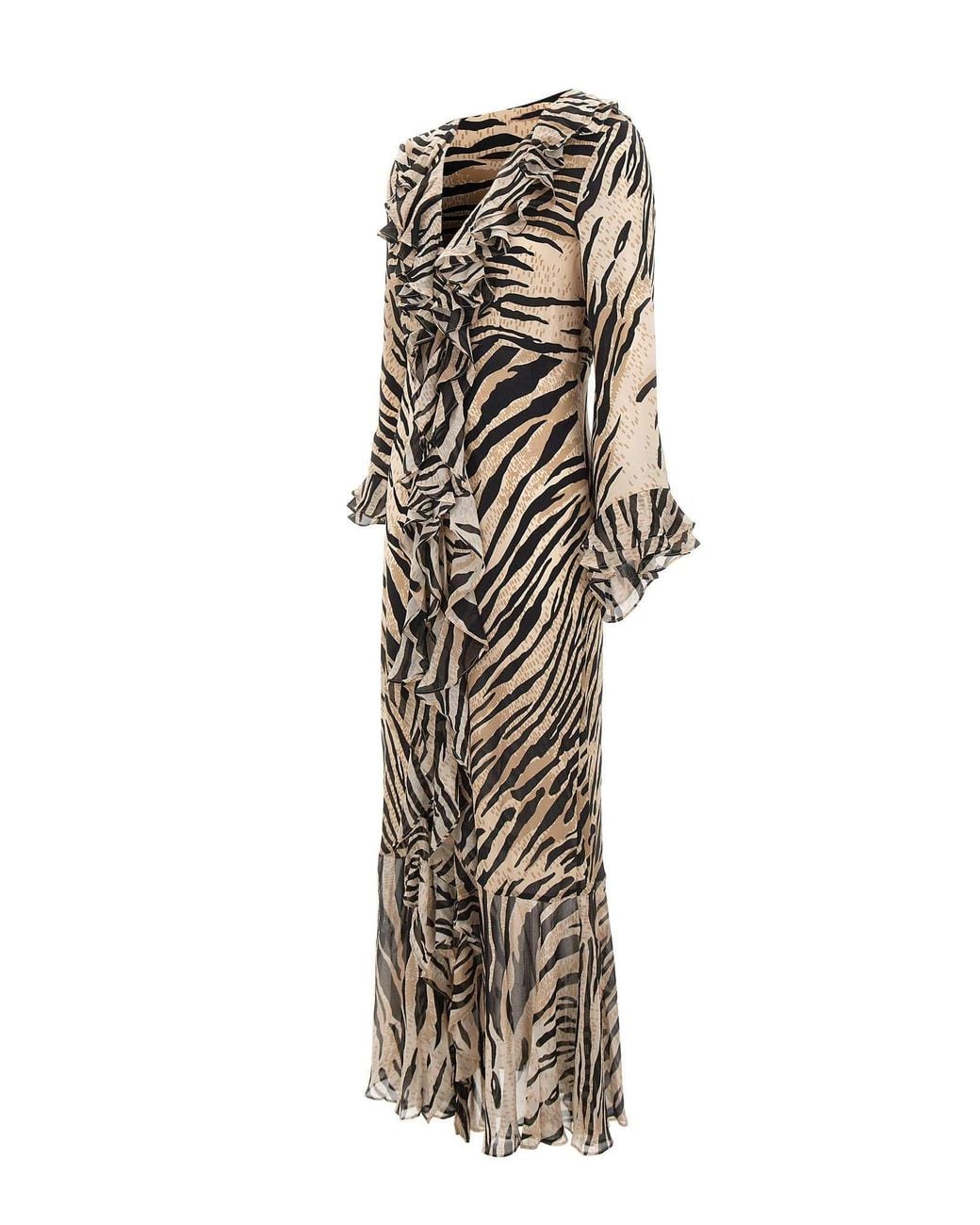 Rixo Natural Long-Sleeved Dress