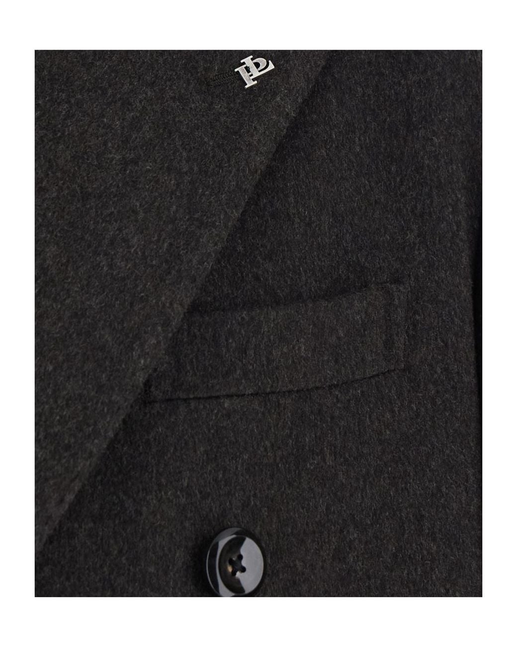 Tagliatore Black Button-Front Long-Sleeve Coat for men