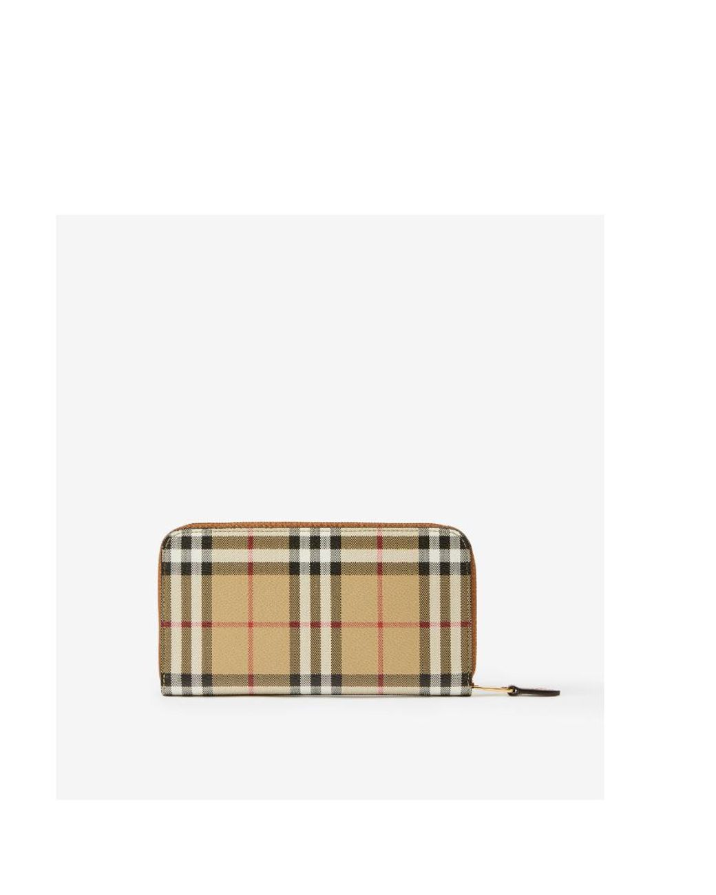 Burberry Natural Vintage Check Zip-Around Wallet