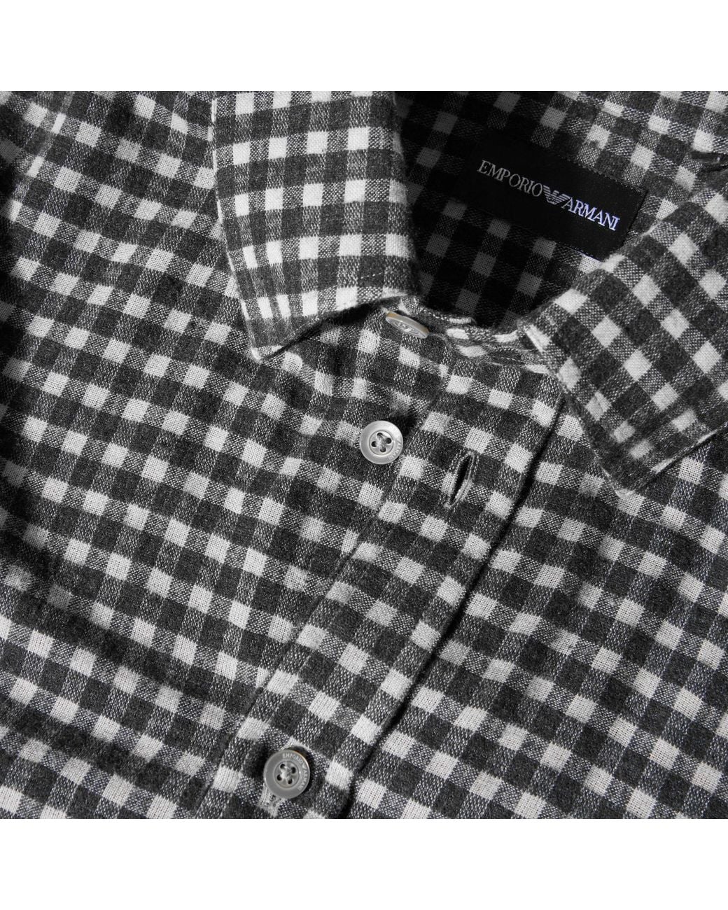 Emporio Armani Black Plaid Shirt for men