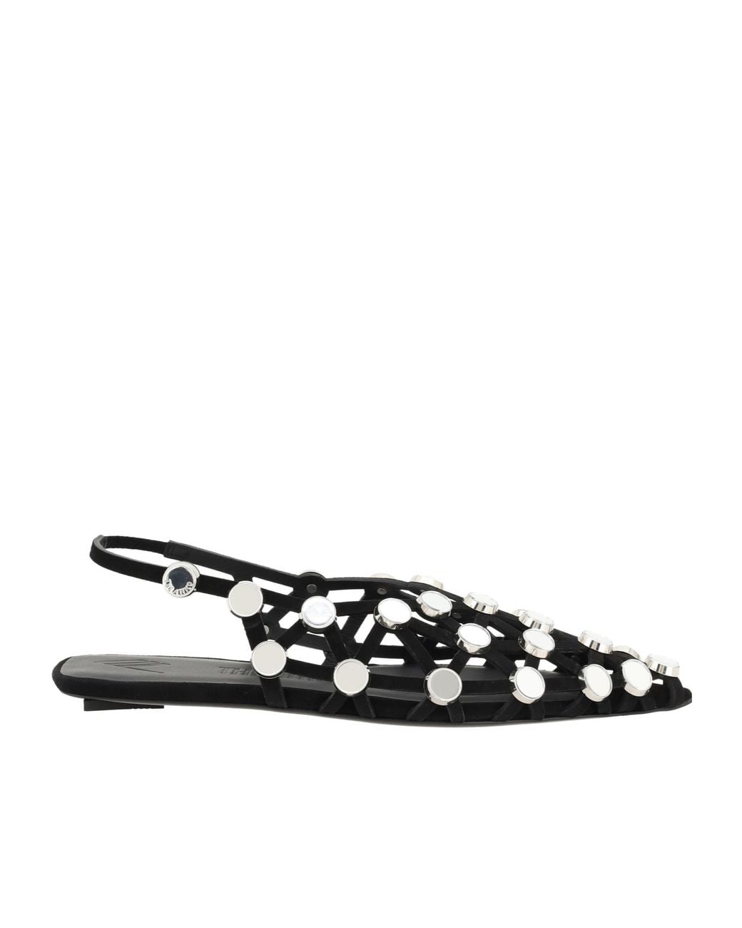 The Attico White The Grid Slingback Ballerina Flats