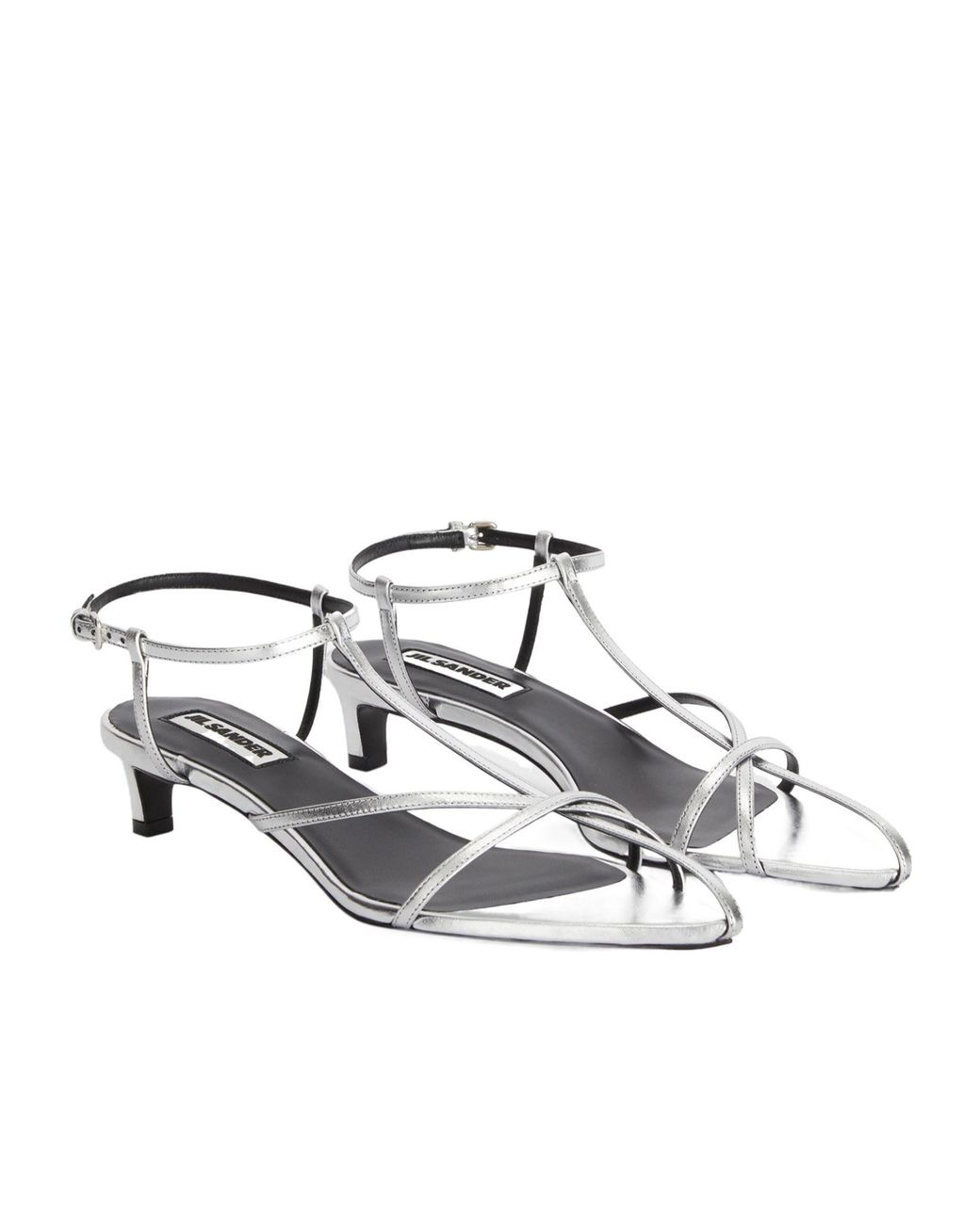 Jil Sander White Cage Low-Heel Sandals