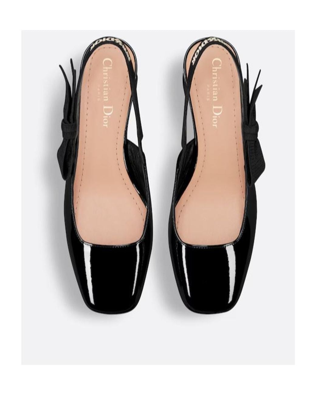 Dior Black Christian Bow Detailed Slingback Pumps