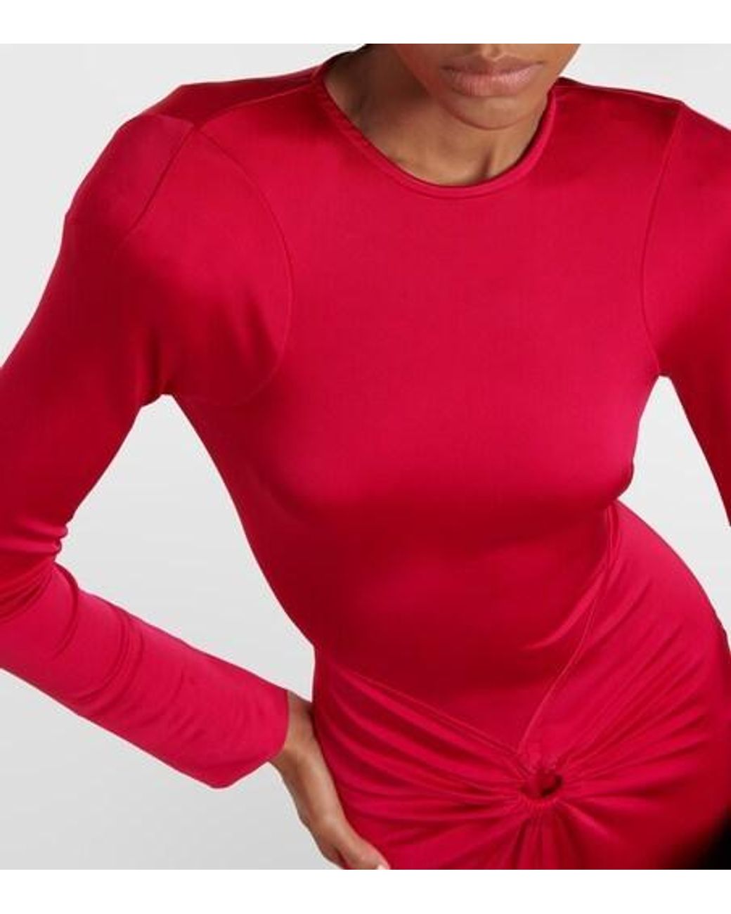 Victoria Beckham Pink Pleated Knit Maxi Skirt