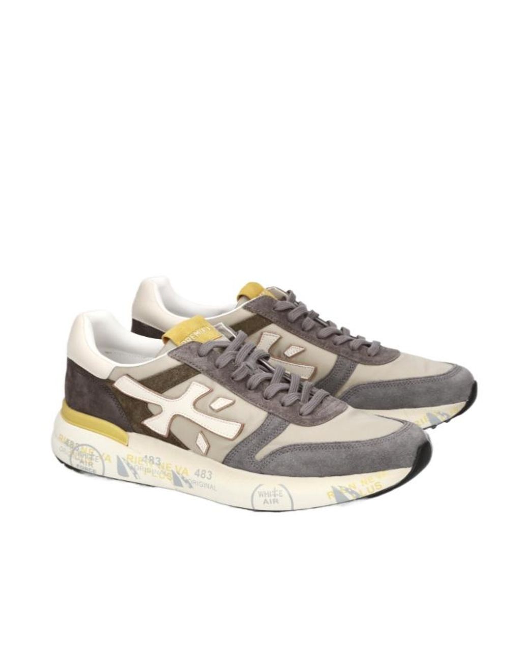 Premiata Gray Round-Toe Sneakers for men