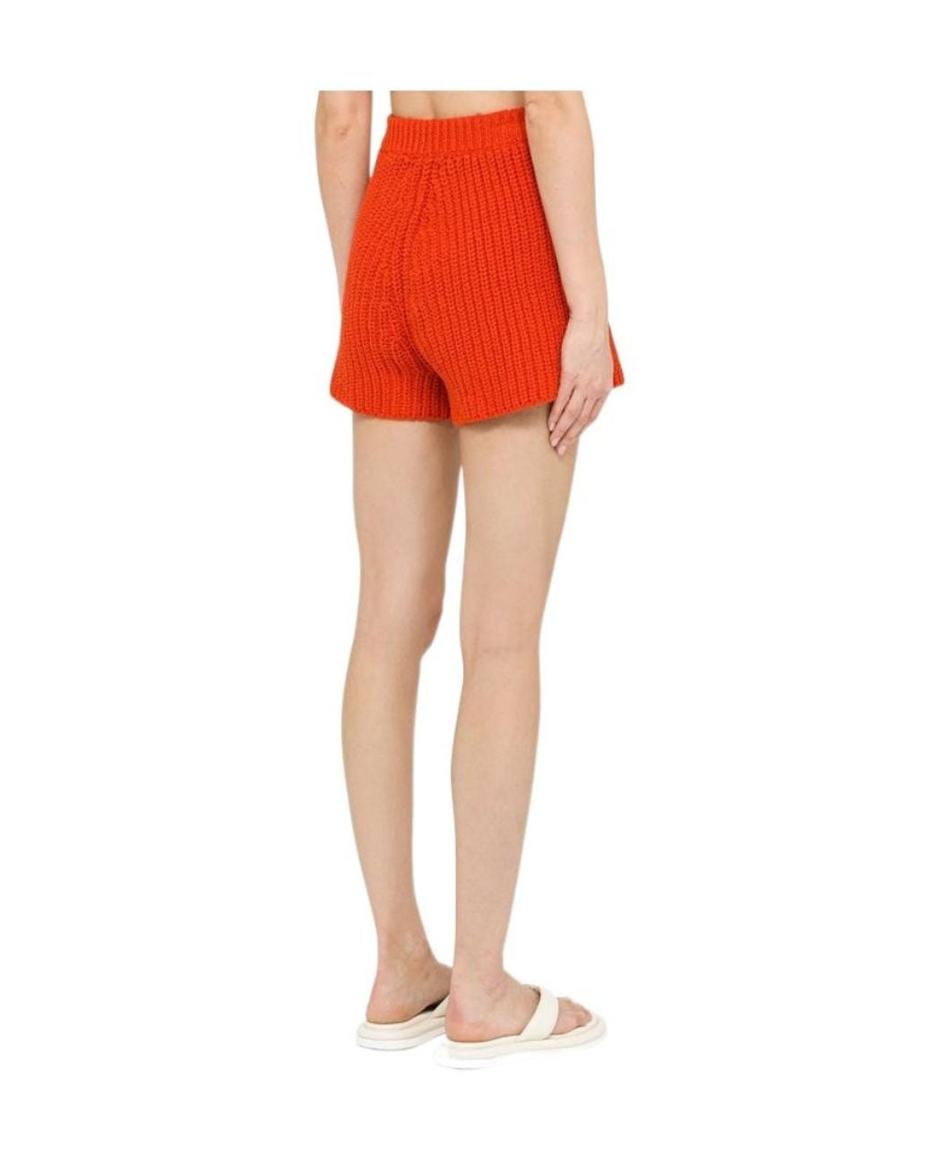 Alanui Orange Chunky-Knit Shorts