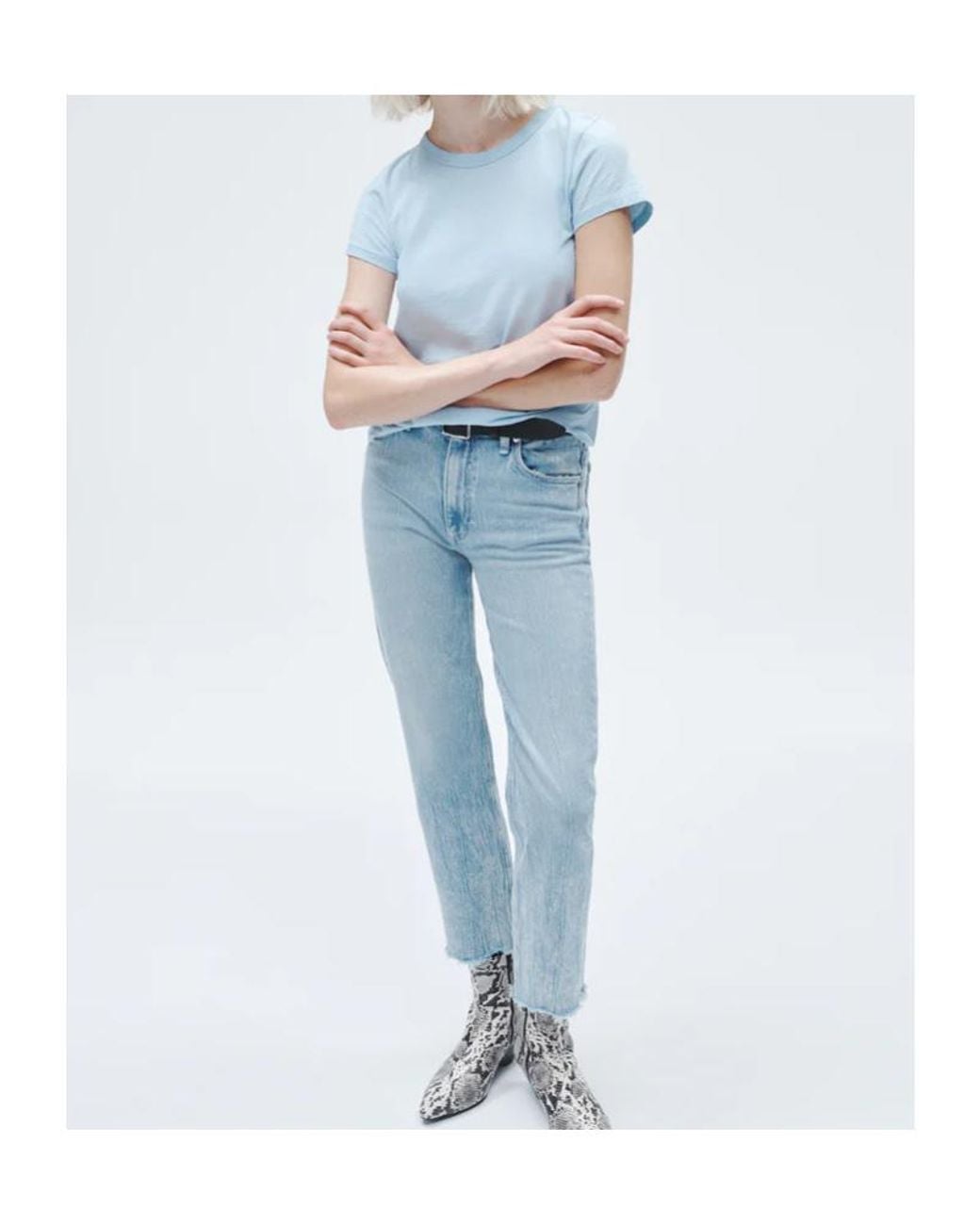 Rag & Bone Blue Slim Crew-Neck T-Shirt