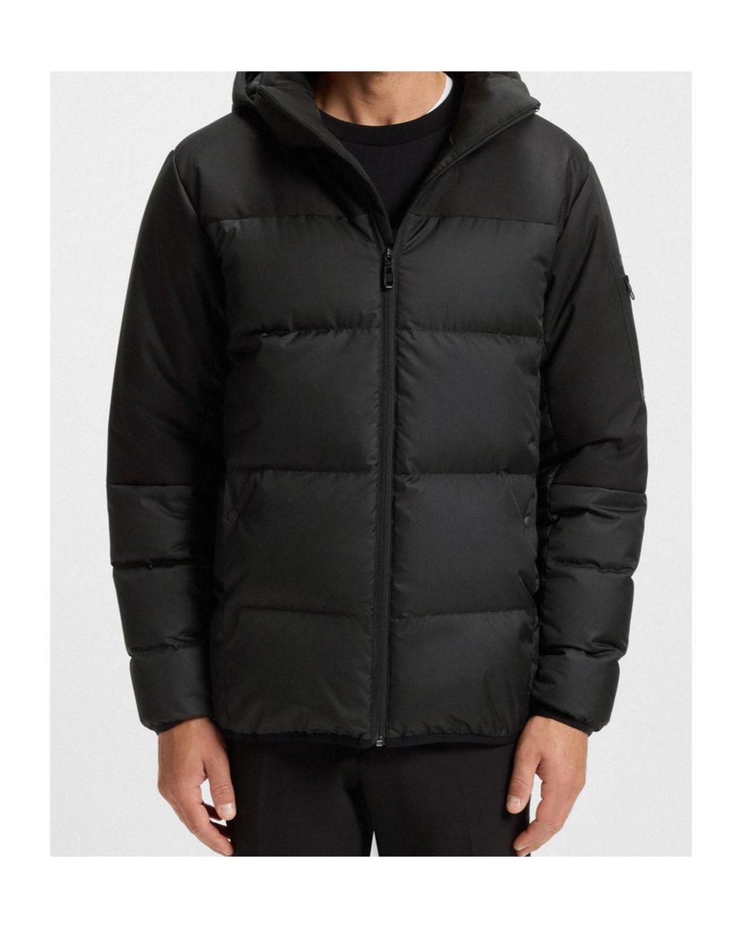 Boss Black Hooded Padded Jacket for men