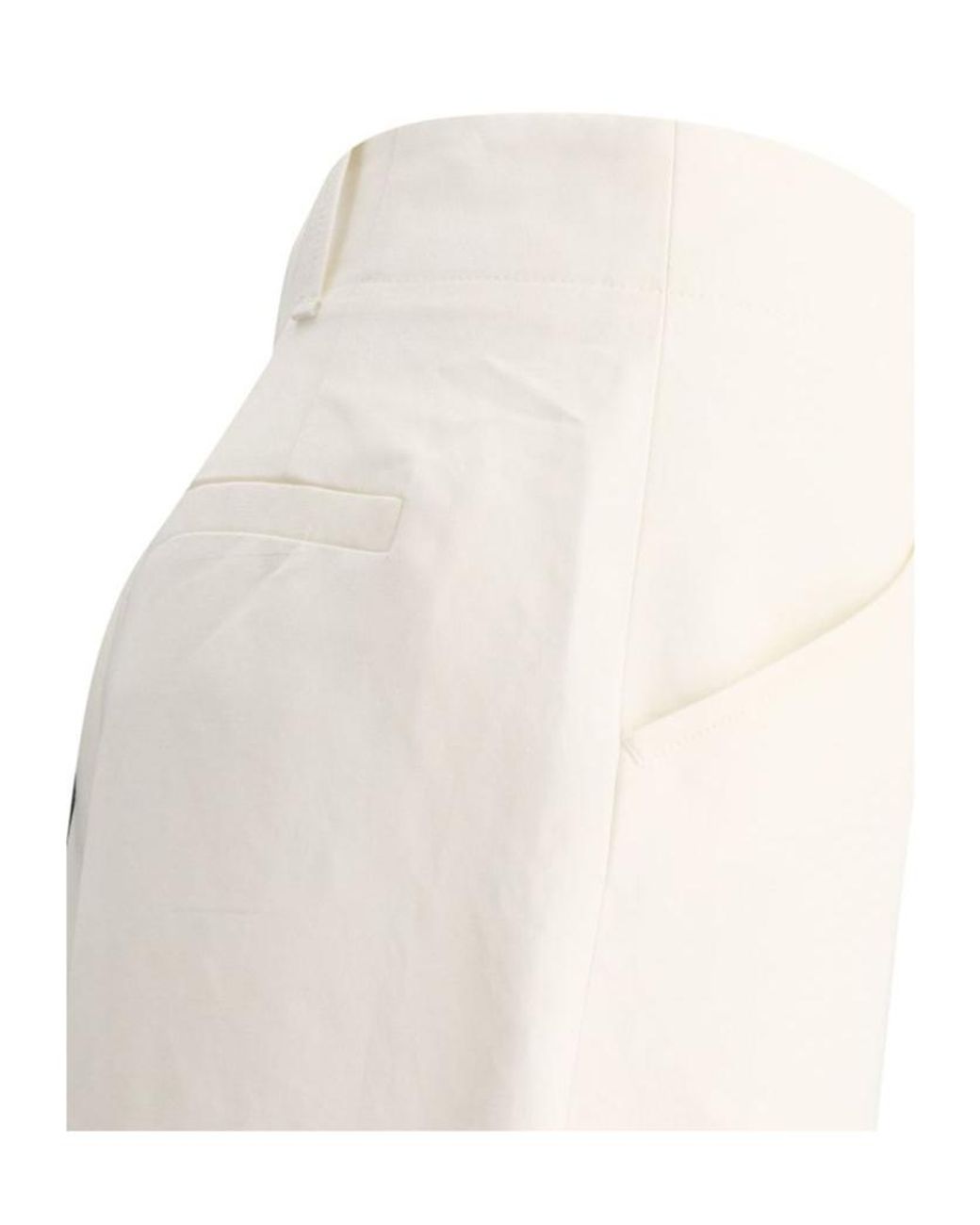 Chloé White Chloé High-Waisted Wide Leg Trousers