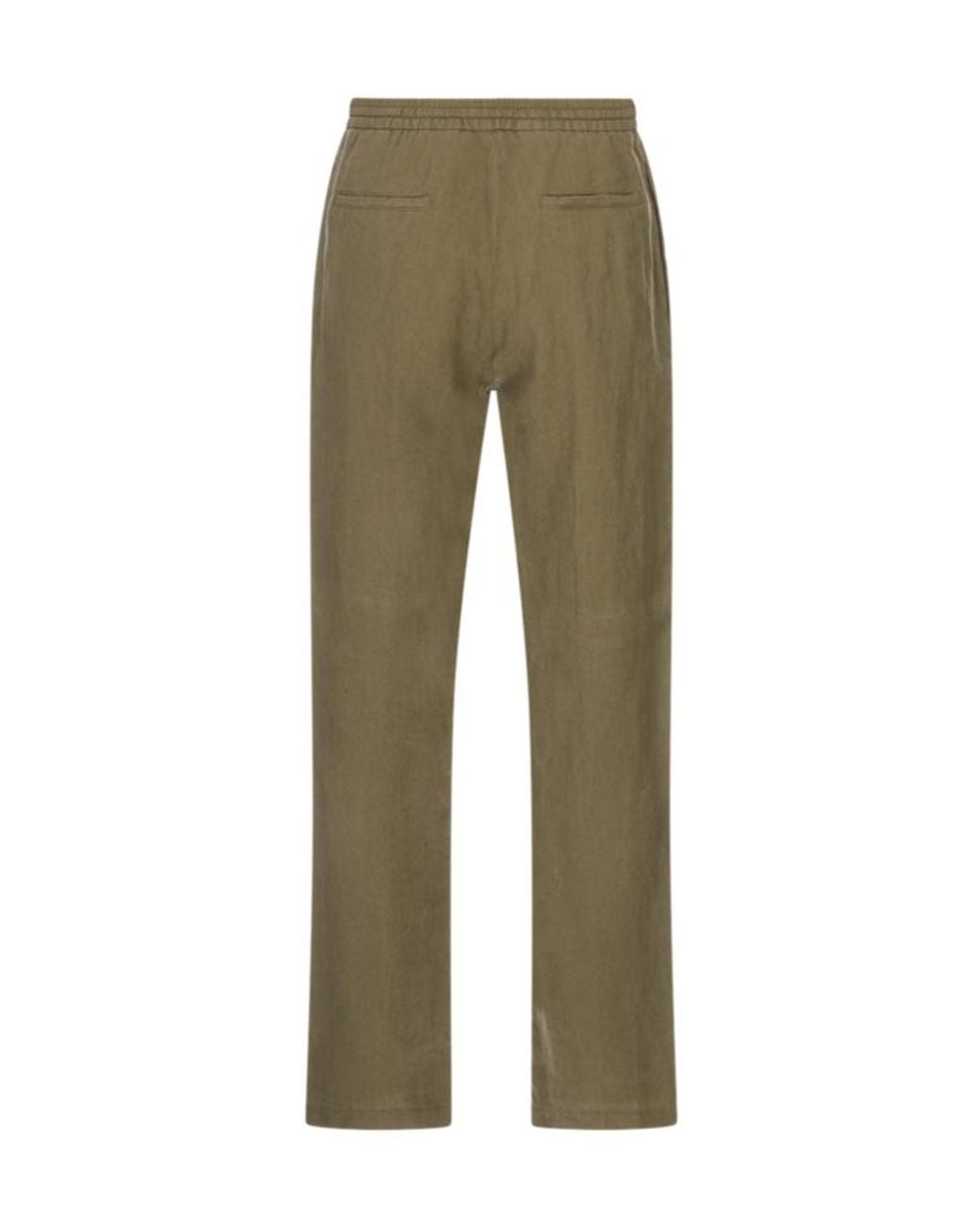 Canali Green Drawstring Straight-Leg Trousers for men