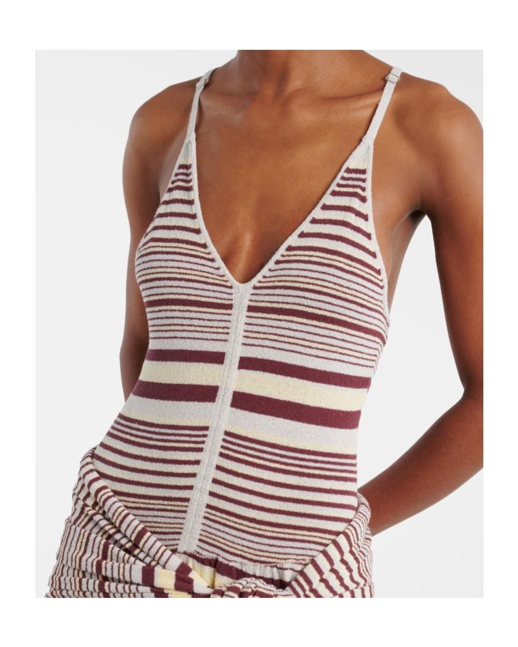 AYA MUSE Multicolor Aella Knitted Striped Cotton-Blend Maxi Dress