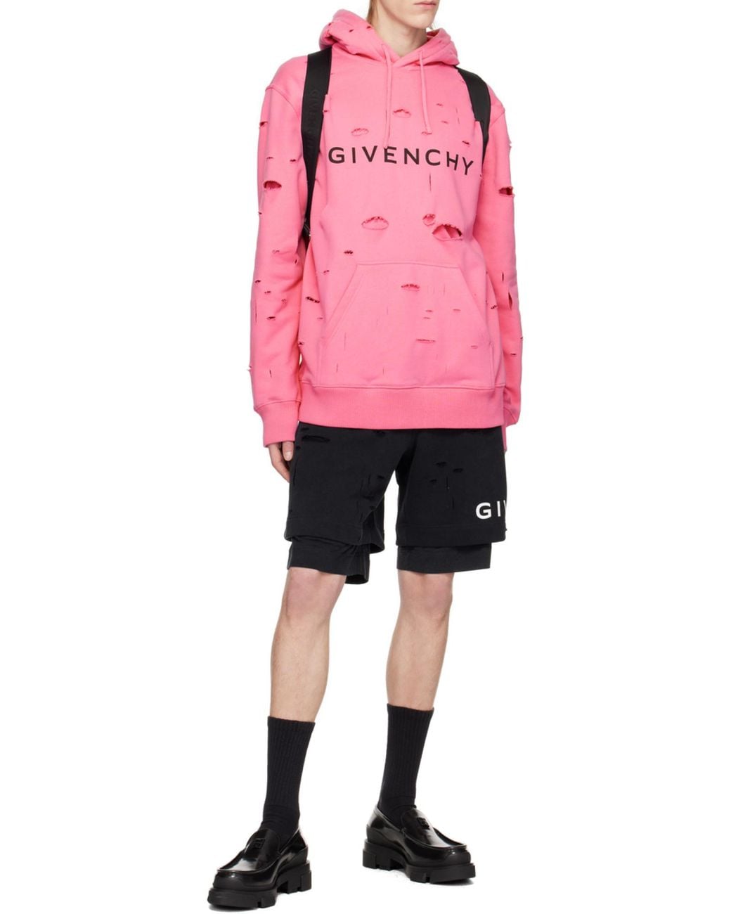 Givenchy Pink Archetype Hoodie With Destroyed Effect for men