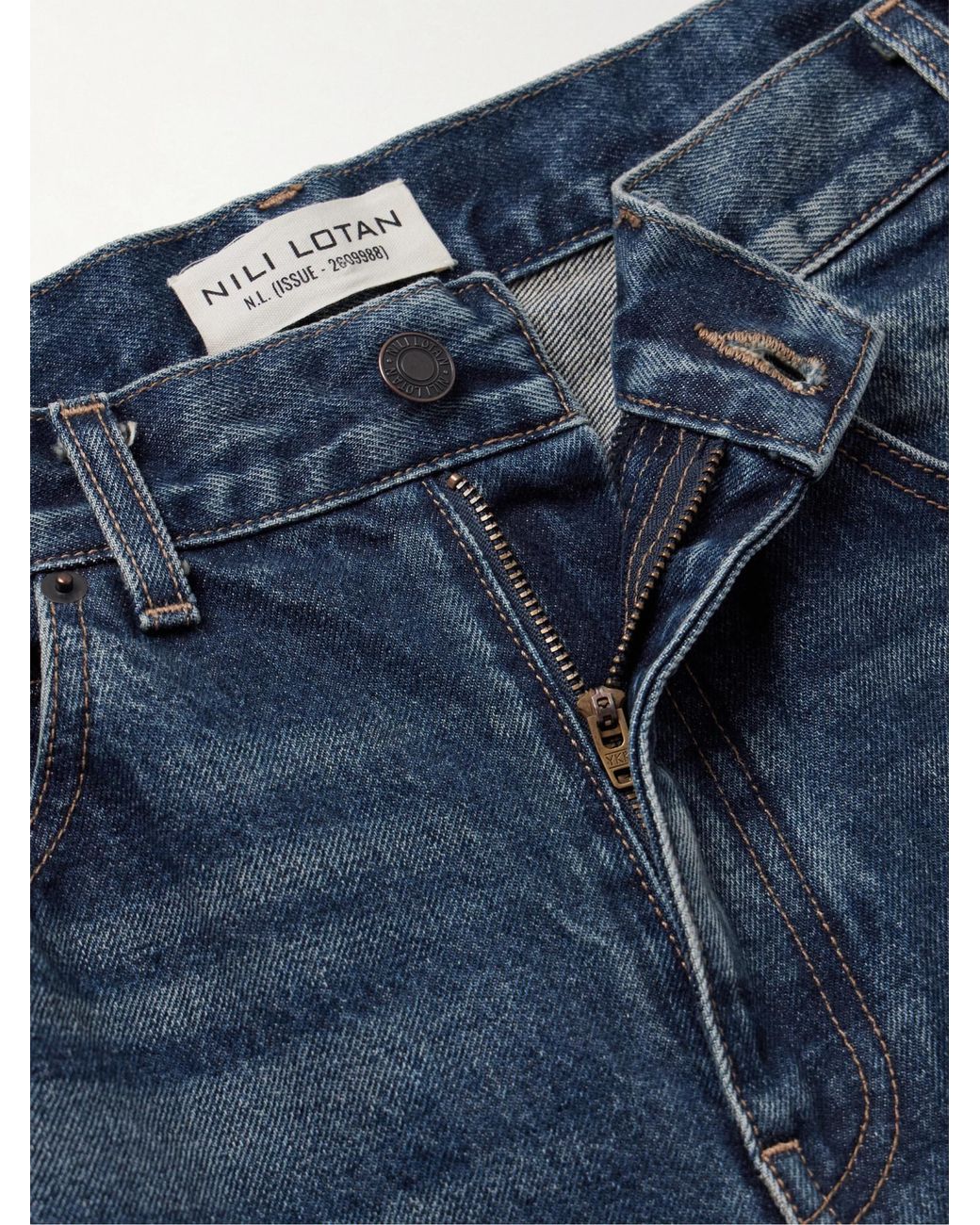 Nili Lotan Blue High Waist Denim Trousers