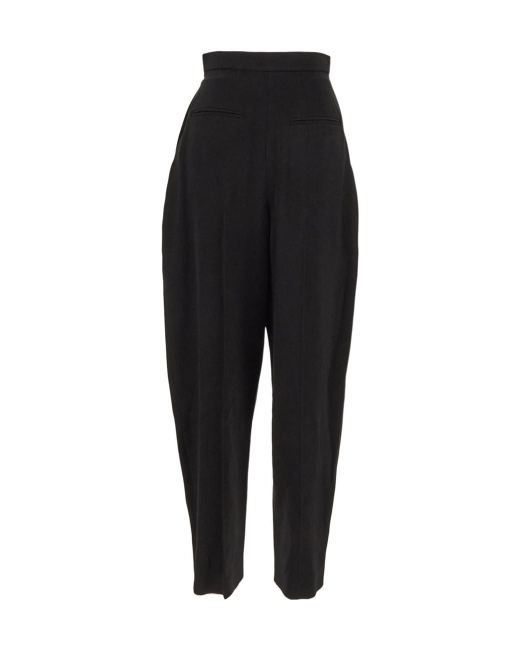 Khaite Black Ashford High-Waisted Tapered Leg Trousers