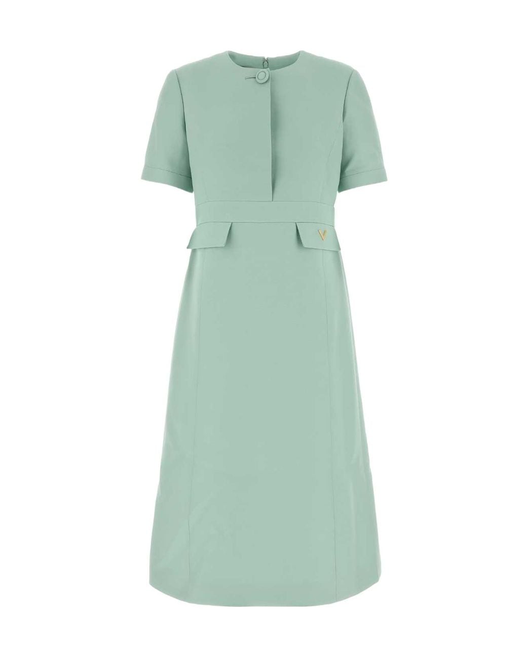 Valentino Green Logo Detail A-Line Dress