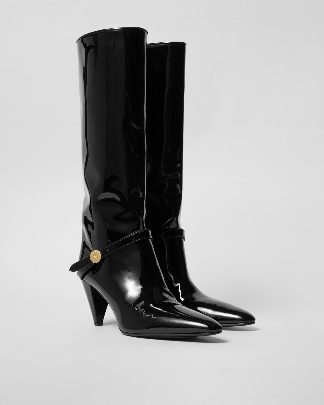 Céline Black Sharp Patent Boot
