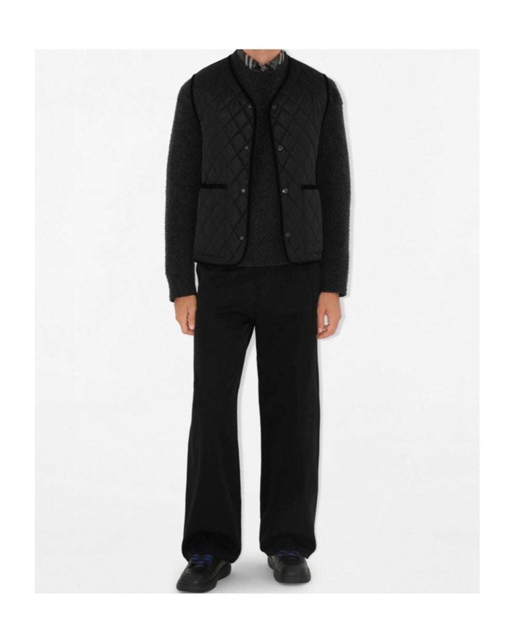 Burberry Black Quilted Vest for men