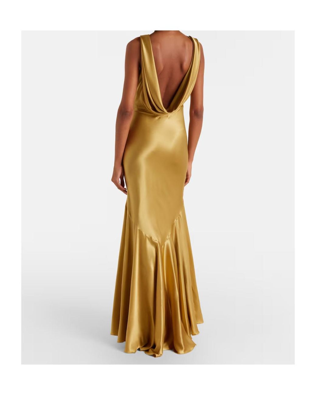 Nina Ricci Metallic Open-Back Gown
