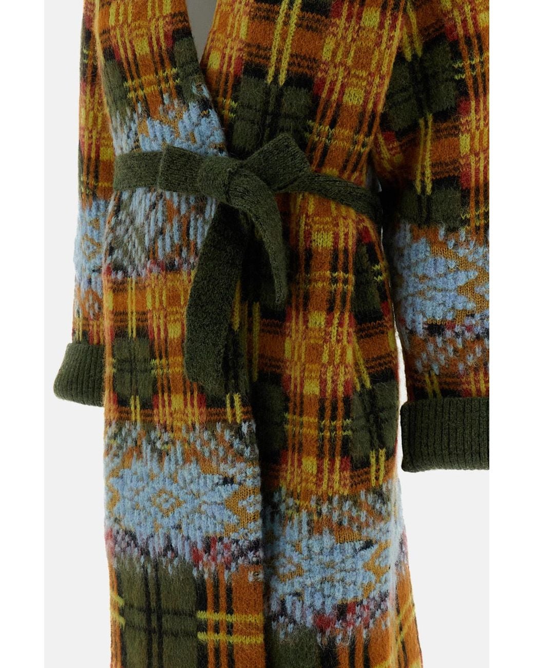 Dries Van Noten Metallic Long Tie-Front Cardigan