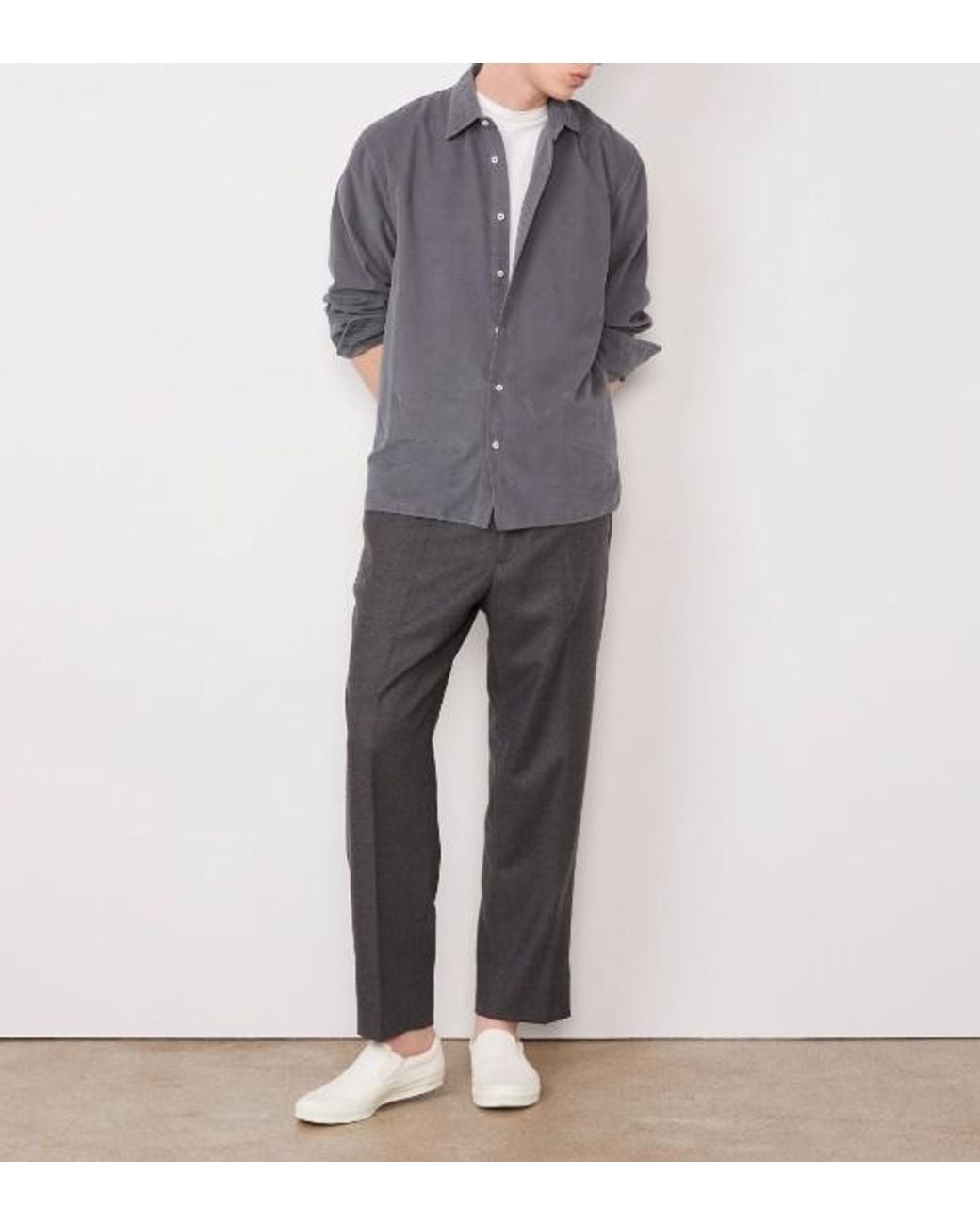 Officine Generale Gray Classic Long-Sleeve Shirt for men