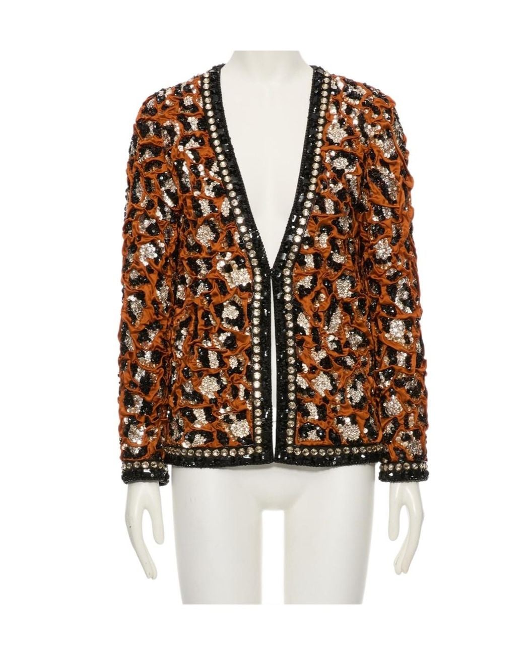 Valentino Brown V-Neck Long-Sleeved Casual Jacket