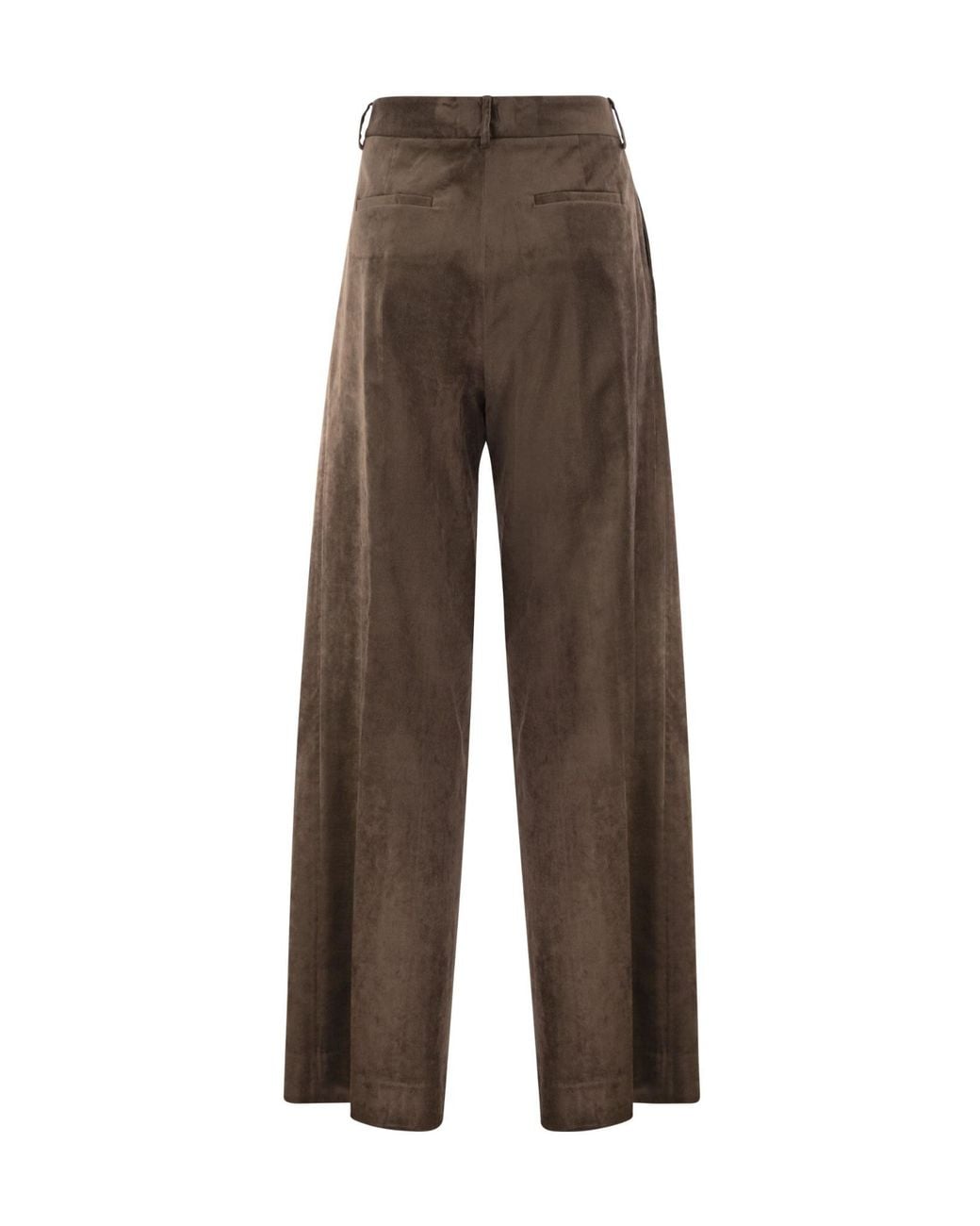 Antonelli Brown Pleated Wide-Leg Pants