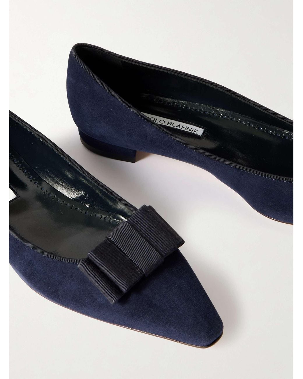 Manolo Blahnik Blue Pointed Toe Flats