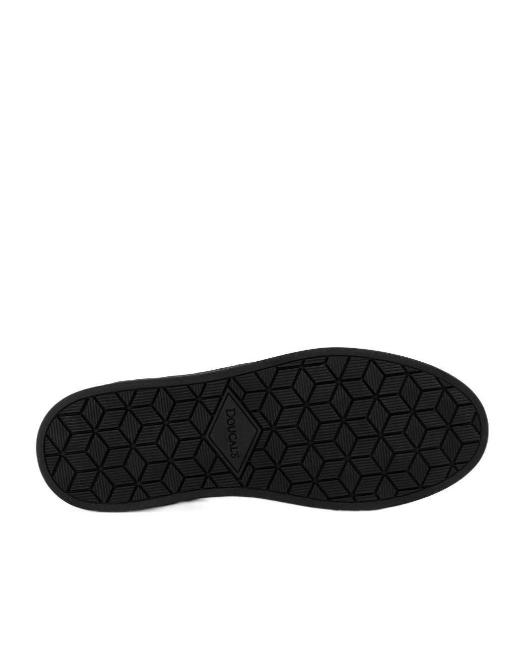 Doucal's Black Memory Foam Low-Top Sneakers for men