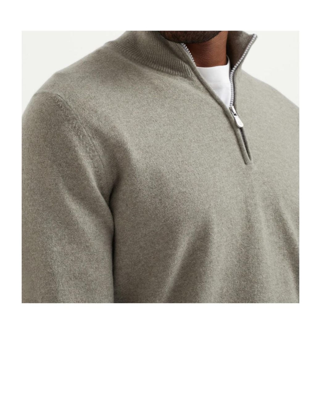 Brunello Cucinelli Gray Funnel-Neck Knitted Polo Shirt for men