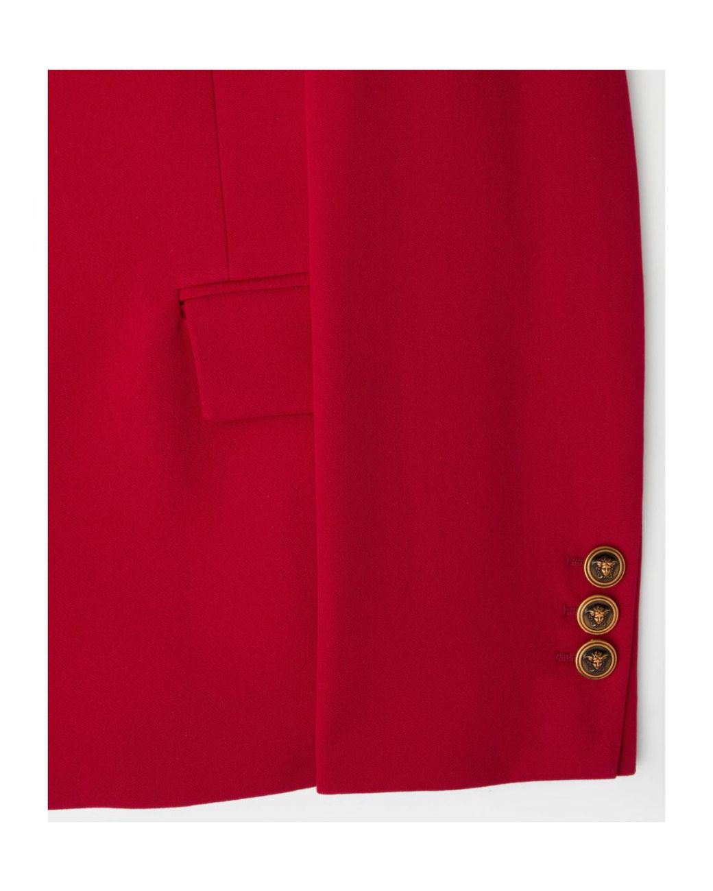 Versace Red Medusa-Button Peak-Lapel Blazer