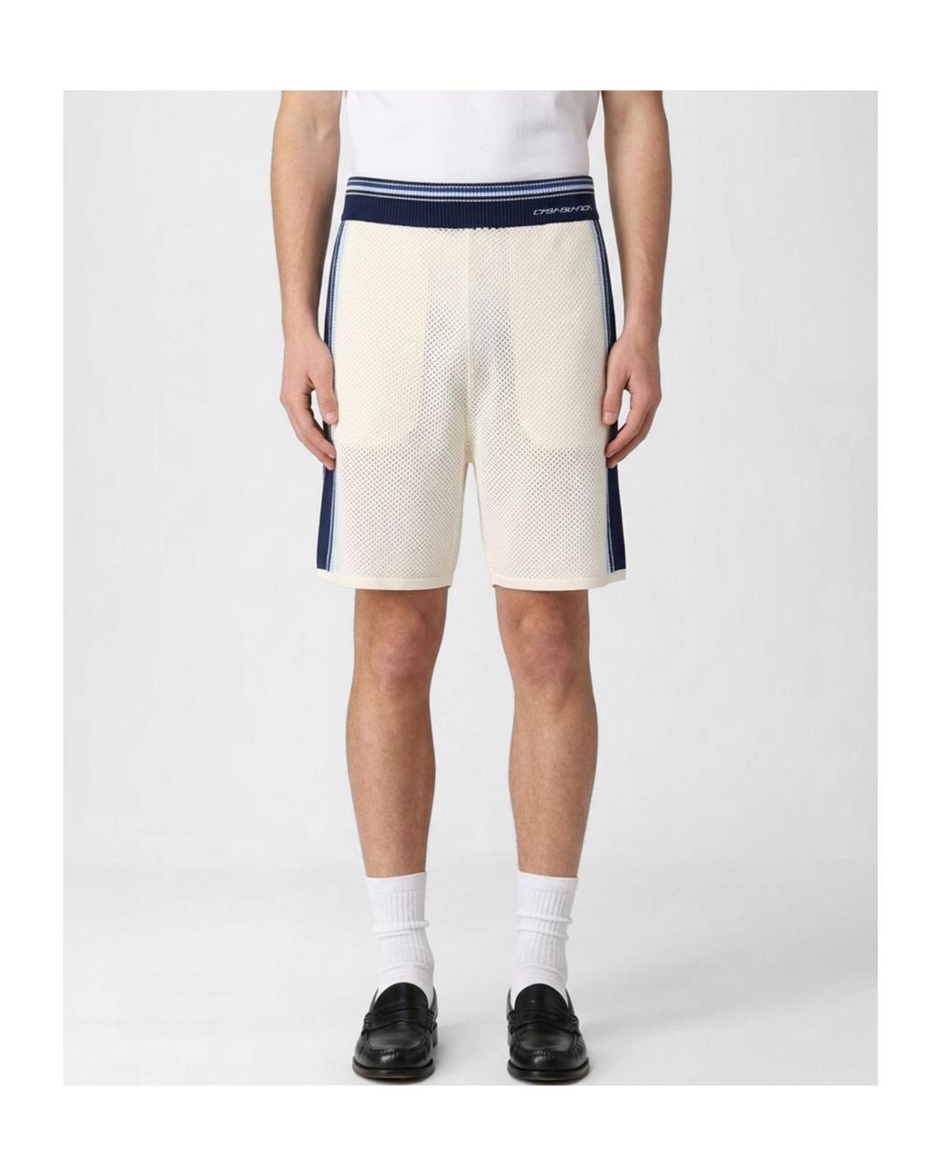 Casablanca Blue Mesh Stripe Shorts for men