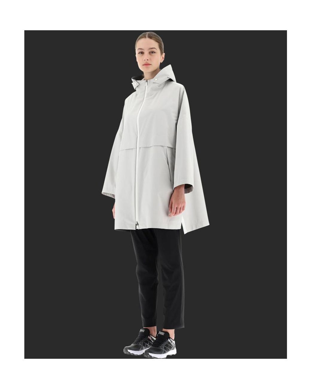 Herno White Hooded Zip Coat