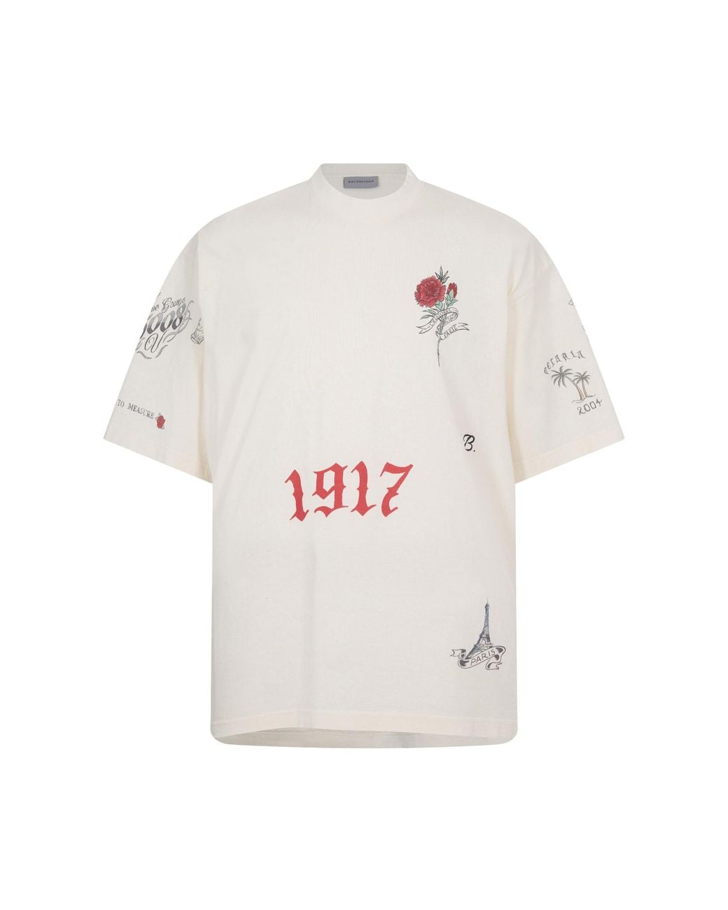 Balenciaga White Oversized Fit T-Shirt for men