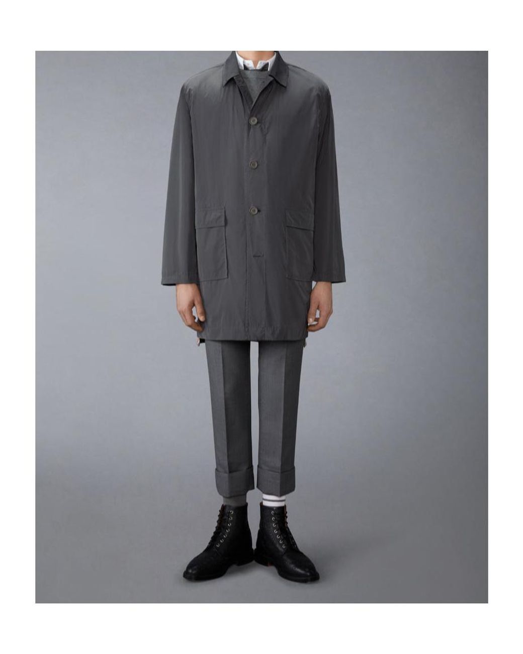 Thom Browne Gray Memory Tech Smock for men