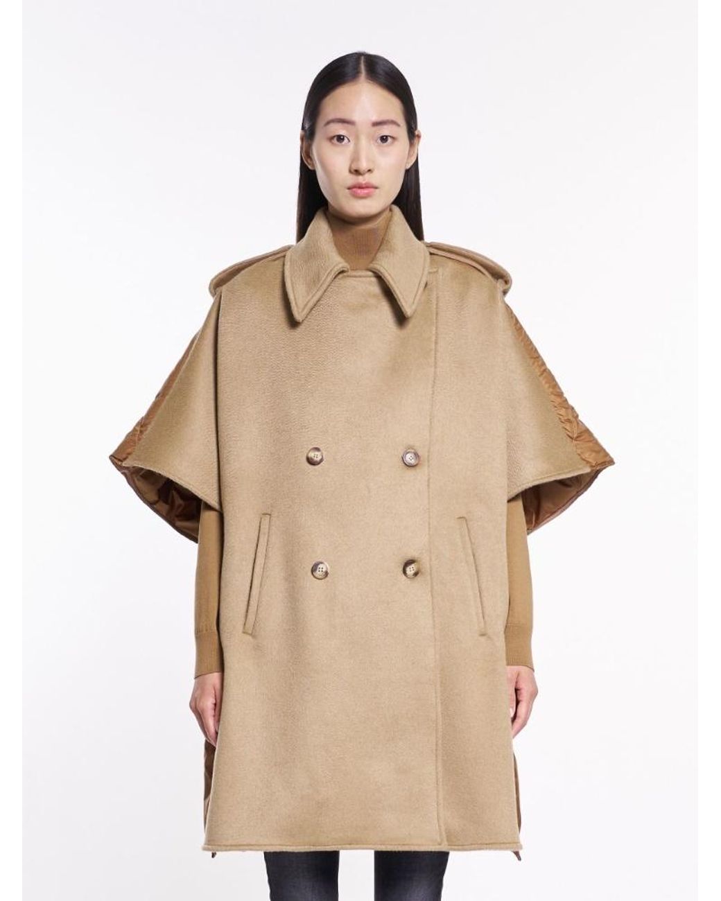 Max Mara Natural Double-Breasted Windbreaker Cloak