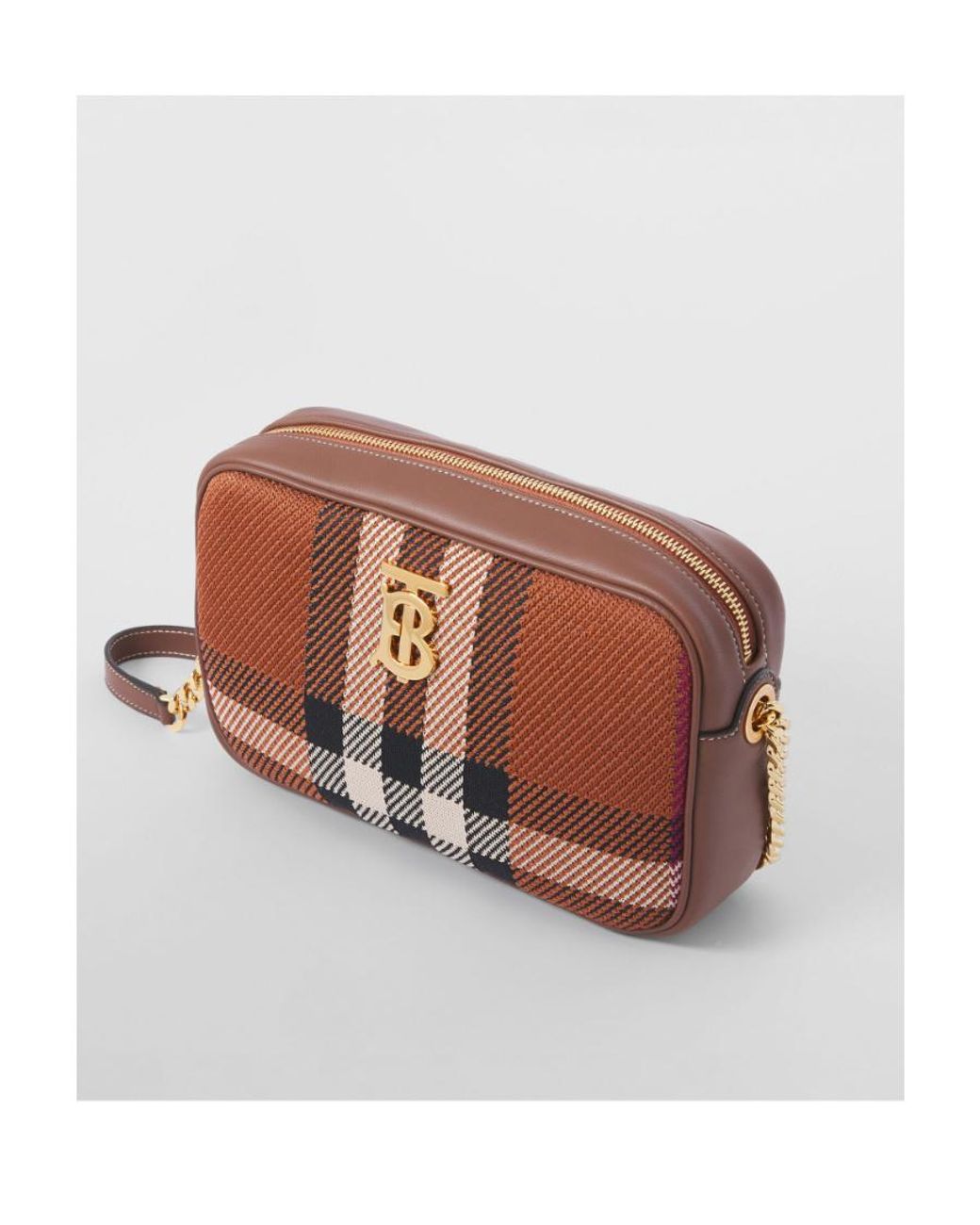 Burberry Brown Burb Lola Knit Camera Shldr Bag